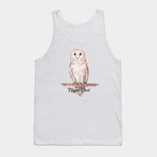 Night Owl Watercolor Cute Illustration Tank Top